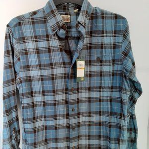 Dam Good Supply Co Fireside Flannel‎ Button-Up Men's Size Small Shirt Blue Plaid